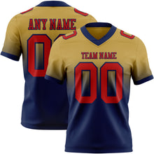 Laden Sie das Bild in den Galerie-Viewer, Custom Old Gold Red-Navy Authentic Fade Fashion Football Jersey