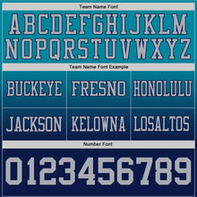 Laden Sie das Bild in den Galerie-Viewer, Custom Teal Gray-Navy Authentic Fade Fashion Football Jersey
