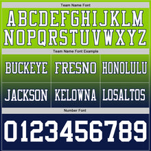 Laden Sie das Bild in den Galerie-Viewer, Custom Neon Green White-Navy Authentic Fade Fashion Football Jersey