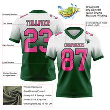 Load image into Gallery viewer, Custom White Pink-Green Authentic Fade Fashion Football Jersey
