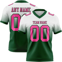 Load image into Gallery viewer, Custom White Pink-Green Authentic Fade Fashion Football Jersey