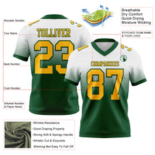 Load image into Gallery viewer, Custom White Gold-Green Authentic Fade Fashion Football Jersey
