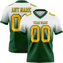 Load image into Gallery viewer, Custom White Gold-Green Authentic Fade Fashion Football Jersey