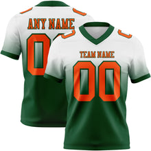 Load image into Gallery viewer, Custom White Orange-Green Authentic Fade Fashion Football Jersey
