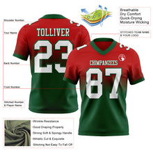 Load image into Gallery viewer, Custom Red White-Green Authentic Fade Fashion Football Jersey