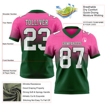 Загрузить изображение в средство просмотра галереи, Custom Pink White-Green Authentic Fade Fashion Football Jersey