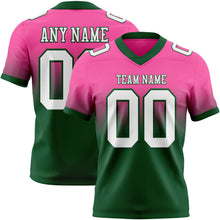 Загрузить изображение в средство просмотра галереи, Custom Pink White-Green Authentic Fade Fashion Football Jersey