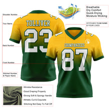 Load image into Gallery viewer, Custom Gold White-Green Authentic Fade Fashion Football Jersey