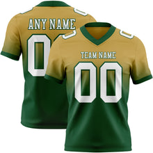 Laden Sie das Bild in den Galerie-Viewer, Custom Old Gold White-Green Authentic Fade Fashion Football Jersey