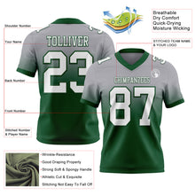 Laden Sie das Bild in den Galerie-Viewer, Custom Gray White-Green Authentic Fade Fashion Football Jersey