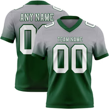 Laden Sie das Bild in den Galerie-Viewer, Custom Gray White-Green Authentic Fade Fashion Football Jersey