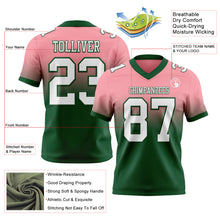 Load image into Gallery viewer, Custom Medium Pink White-Green Authentic Fade Fashion Football Jersey