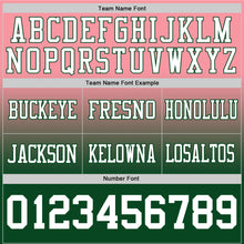 Load image into Gallery viewer, Custom Medium Pink White-Green Authentic Fade Fashion Football Jersey