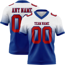 Load image into Gallery viewer, Custom White Red-Royal Authentic Fade Fashion Football Jersey