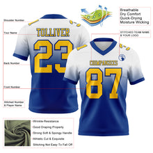 Загрузить изображение в средство просмотра галереи, Custom White Yellow-Royal Authentic Fade Fashion Football Jersey