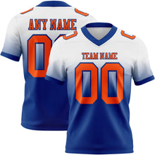 Load image into Gallery viewer, Custom White Orange-Royal Authentic Fade Fashion Football Jersey