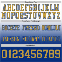 Load image into Gallery viewer, Custom White Old Gold-Royal Authentic Fade Fashion Football Jersey