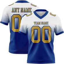 Load image into Gallery viewer, Custom White Old Gold-Royal Authentic Fade Fashion Football Jersey