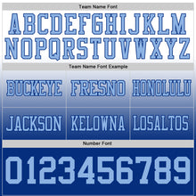 Load image into Gallery viewer, Custom White Light Blue-Royal Authentic Fade Fashion Football Jersey