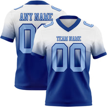 Load image into Gallery viewer, Custom White Light Blue-Royal Authentic Fade Fashion Football Jersey