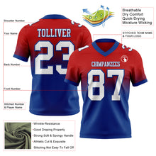Load image into Gallery viewer, Custom Red White-Royal Authentic Fade Fashion Football Jersey