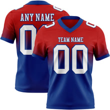 Load image into Gallery viewer, Custom Red White-Royal Authentic Fade Fashion Football Jersey