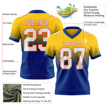 Загрузить изображение в средство просмотра галереи, Custom Yellow White Royal-Orange Authentic Fade Fashion Football Jersey