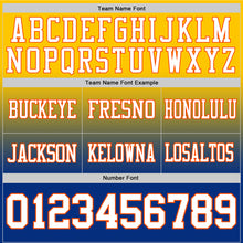 Загрузить изображение в средство просмотра галереи, Custom Yellow White Royal-Orange Authentic Fade Fashion Football Jersey