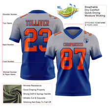 Laden Sie das Bild in den Galerie-Viewer, Custom Gray Orange-Royal Authentic Fade Fashion Football Jersey