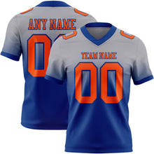 Laden Sie das Bild in den Galerie-Viewer, Custom Gray Orange-Royal Authentic Fade Fashion Football Jersey