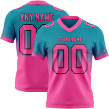Загрузить изображение в средство просмотра галереи, Custom Teal Pink-Black Authentic Fade Fashion Football Jersey