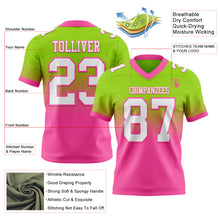 Laden Sie das Bild in den Galerie-Viewer, Custom Neon Green White-Pink Authentic Fade Fashion Football Jersey