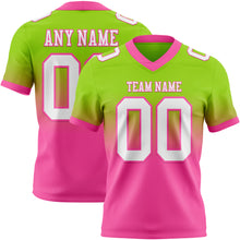 Laden Sie das Bild in den Galerie-Viewer, Custom Neon Green White-Pink Authentic Fade Fashion Football Jersey