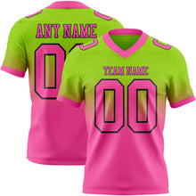 Laden Sie das Bild in den Galerie-Viewer, Custom Neon Green Pink-Black Authentic Fade Fashion Football Jersey