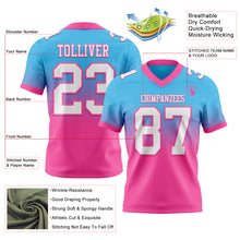 Load image into Gallery viewer, Custom Sky Blue White-Pink Authentic Fade Fashion Football Jersey