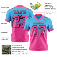 Load image into Gallery viewer, Custom Sky Blue Pink-Black Authentic Fade Fashion Football Jersey