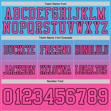 Load image into Gallery viewer, Custom Sky Blue Pink-Black Authentic Fade Fashion Football Jersey