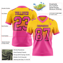 Загрузить изображение в средство просмотра галереи, Custom Yellow Pink-Black Authentic Fade Fashion Football Jersey