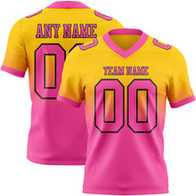 Загрузить изображение в средство просмотра галереи, Custom Yellow Pink-Black Authentic Fade Fashion Football Jersey