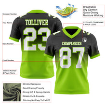 Load image into Gallery viewer, Custom Black White-Neon Green Authentic Fade Fashion Football Jersey