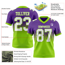 Загрузить изображение в средство просмотра галереи, Custom Purple White-Neon Green Authentic Fade Fashion Football Jersey