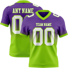 Загрузить изображение в средство просмотра галереи, Custom Purple White-Neon Green Authentic Fade Fashion Football Jersey