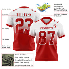 Load image into Gallery viewer, Custom White Red Authentic Fade Fashion Football Jersey