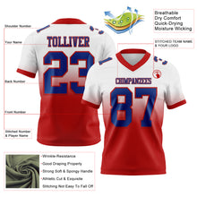 Load image into Gallery viewer, Custom White Royal-Red Authentic Fade Fashion Football Jersey