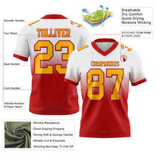 Загрузить изображение в средство просмотра галереи, Custom White Gold-Red Authentic Fade Fashion Football Jersey