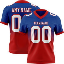 Load image into Gallery viewer, Custom Royal White-Red Authentic Fade Fashion Football Jersey
