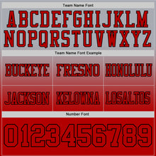 Load image into Gallery viewer, Custom Gray Red-Black Authentic Fade Fashion Football Jersey