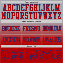 Load image into Gallery viewer, Custom Gray Red-Royal Authentic Fade Fashion Football Jersey