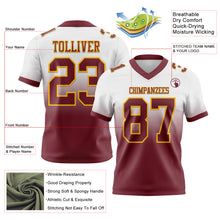 Charger l'image dans la galerie, Custom White Burgundy-Gold Authentic Fade Fashion Football Jersey