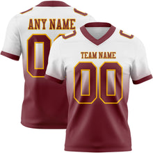 Charger l'image dans la galerie, Custom White Burgundy-Gold Authentic Fade Fashion Football Jersey